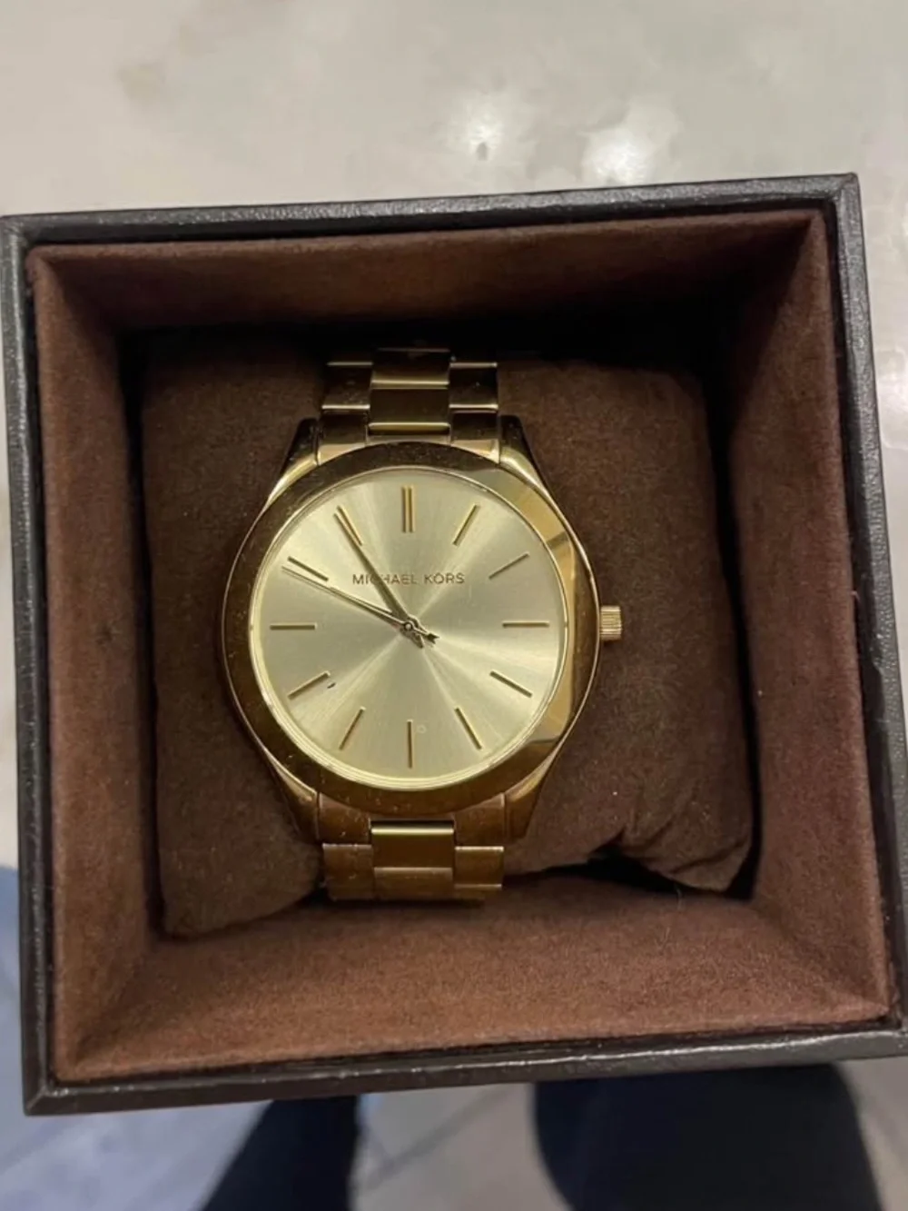 Michael Kors Gold-Tone Oversized Boyfriend Watch